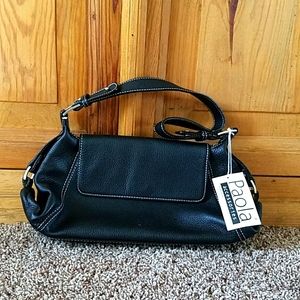 Black leather purse by Paola